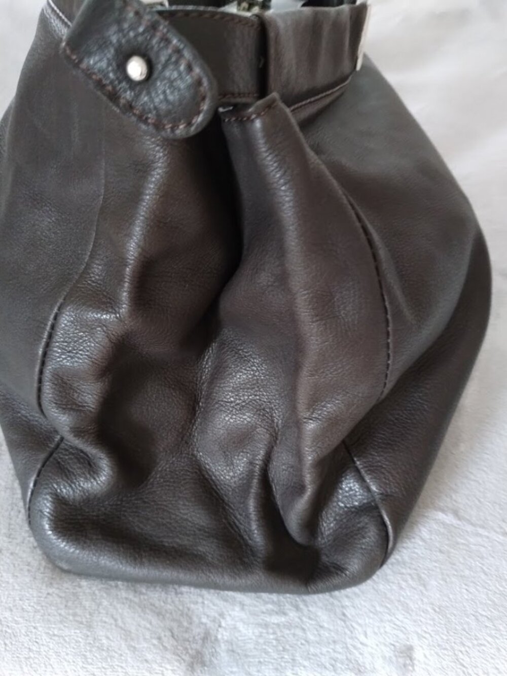 Borse in Pelle Brown Leather Tote Handbag Made in Italy - Picture 3 of 10